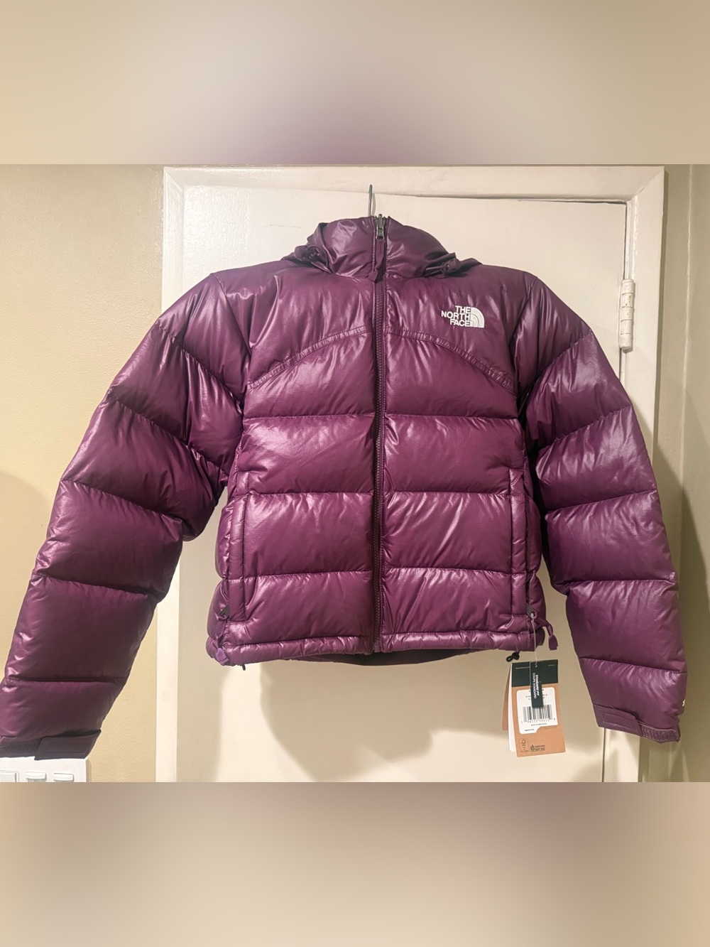 NWT The North Face Retro Nuptse 2000 Cropped 700-Down Jacket - Purple, W-Medium